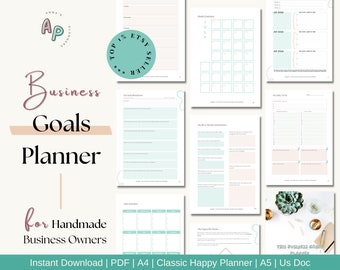 Business Planner Printable, Goal Setting for Small Business Owners, Etsy Shop Planner, Productivity Planner