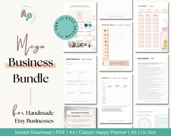 Business Planner Printable Bundle, Etsy Seller Help, Small Business Planner, Marketing Instagram Product Planner, Finances, Expenses