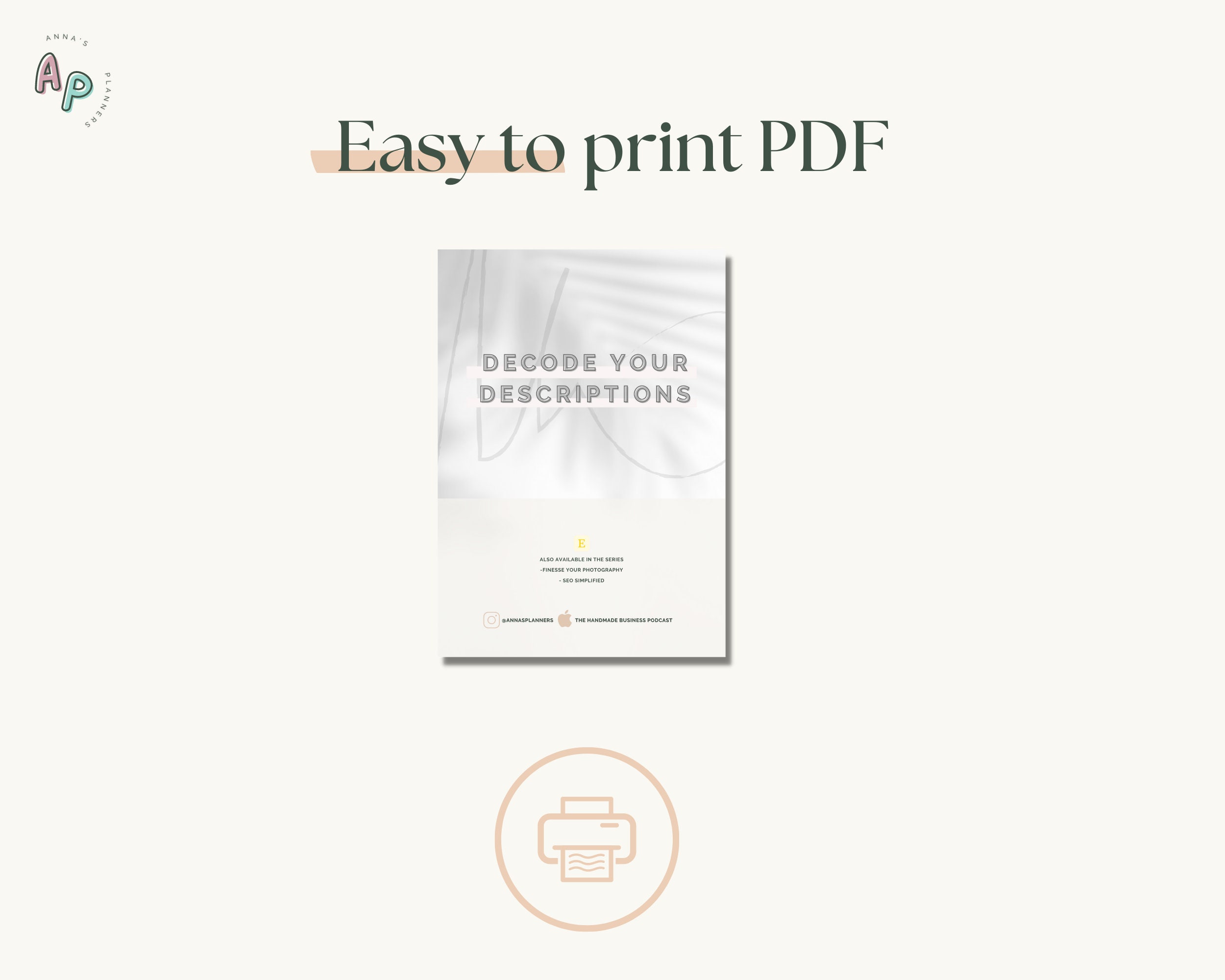 Etsy Descriptions Checklist Printable, Descriptions Template, Etsy Shop