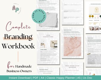 Business Branding Planner Printable, Branding Workbook, Small Business Branding Help, 2022 Business Planner Printable, Etsy Shop Help