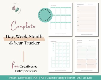 Daily Planner, Weekly Planner, Monthly Planner, Yearly Planner, Printable Planner, Planner set, Planner Inserts, A4/A5/US Letter