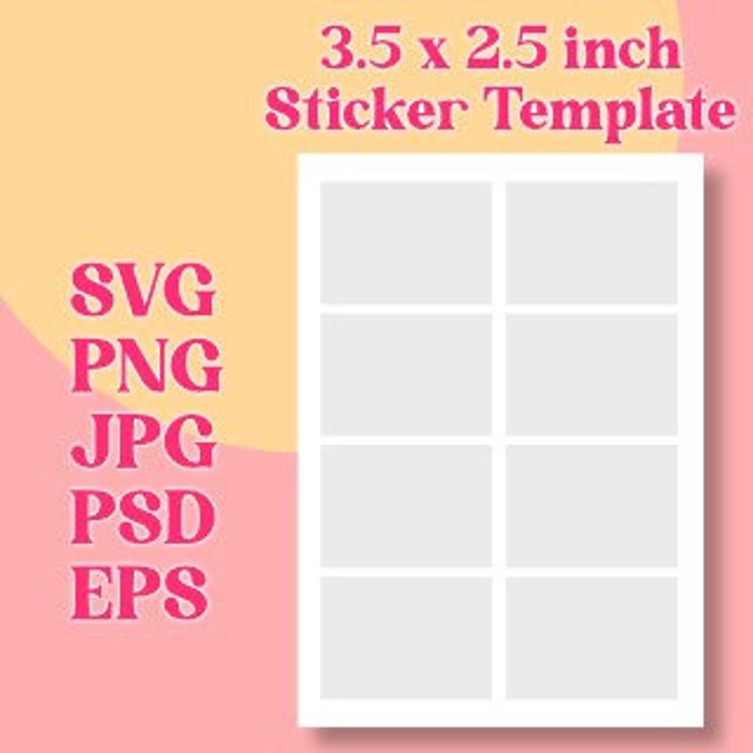 3.5 X 2.5 Inch Sticker Template Digital Download Cricut Cut File ...