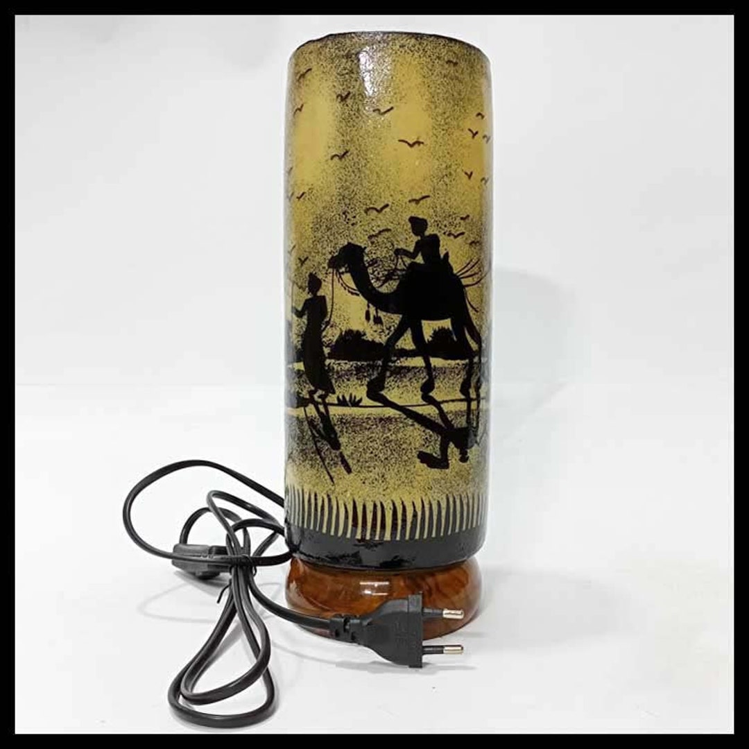 Camel Skin Lamp Glass Shape/hand Painted Lamp/camel Skin Etsy