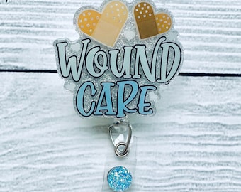Wound Care Badge Reel - Cute Badge Reel - Nurse Badge Reel - Glitter Badge Reel - Medical Badge Reel - Nurse Gift - Custom Badge Reel