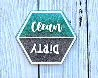 Clean/Dirty Dishwasher Magnet- Cute Dishwasher Magnet- Glitter Dishwasher Magnet
