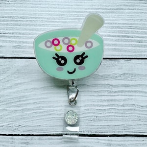 Cereal Badge Reel - Cute Badge Reel - Nurse Badge Reel - Glitter Badge Reel - Medical Badge Reel - Nurse Gift - Custom Badge Reel