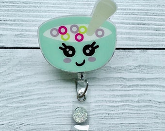 Cereal Badge Reel - Cute Badge Reel - Nurse Badge Reel - Glitter Badge Reel - Medical Badge Reel - Nurse Gift - Custom Badge Reel