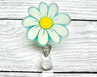 Cartoon Daisy Badge Reel - Cute Badge Reel - Nurse Badge Reel - Flower Badge Reel - Summer Badge Reel - Nurse Gift - Acrylic Badge Reel
