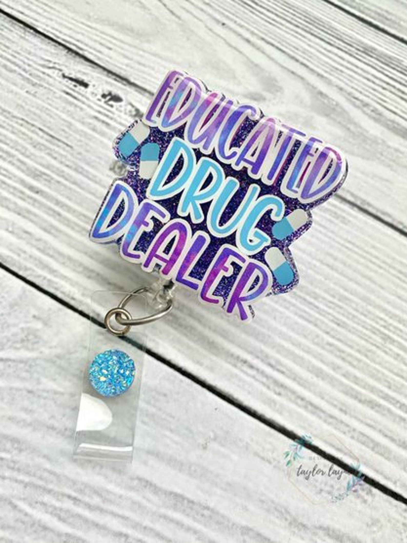 Educated Drug Dealer Badge Reel Pharmacist Badge Reel Cute Etsy UK