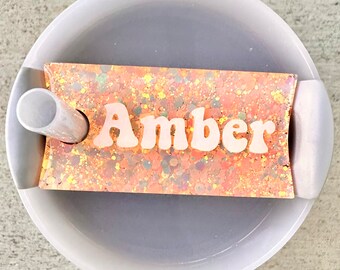 Custom Sherbert Tumbler Name Tag - Tumbler Accessories - Name Plate Tumbler - Personalized Tumbler Tag