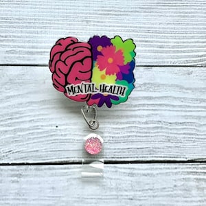 Mental Health Badge Reel - Mental Health Badge - Cute Badge Reel - Mental Health Therapist Cute Badge Reel - Nurse Badge Reel - Medical