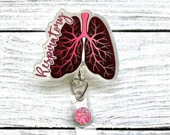 Respiratory Lungs Badge Reel - Nurse Badge Reel - Medical Badge Reel - Cute Badge Reel - Glitter Badge Reel - Medical Badge Reel