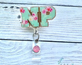 NP Badge Reel - Nurse Practitioner Badge Reel - Cute Badge Reel - Glitter Badge Reel - Nurse Badge Reel