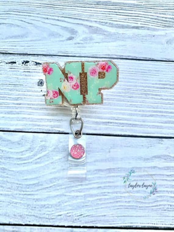 NP Badge Reel - Nurse Practitioner Badge Reel - Cute Badge Reel - Glitter Badge Reel - Nurse Badge Reel