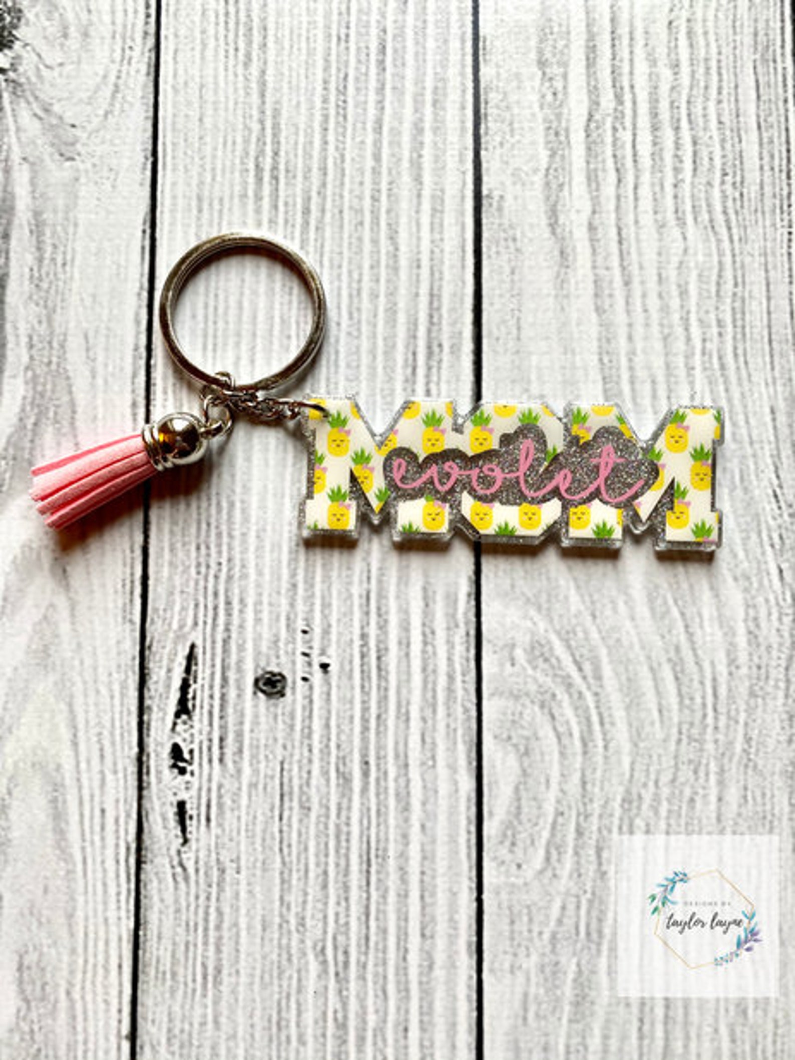 Mom Keychain With Kid's Names Acrylic Keychain Gifts for Etsy New Zealand