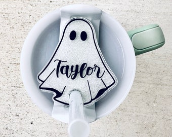 Custom Ghost Tumbler Name Tag - Tumbler Accessories - Name Plate Tumbler - Personalized Tumbler Tag