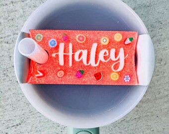 Custom Fruit Tumbler Name Tag - Tumbler Accessories - Name Plate Tumbler - Personalized Tumbler Tag