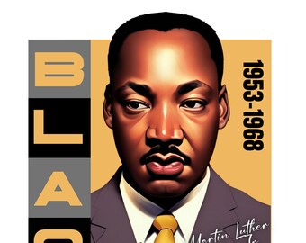 Black History Martin Luther King Tribute Jr. - PNG Instant Download