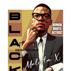 Tributo a Malcolm X de la Historia Negra - Descarga instantánea PNG