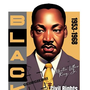 Historia Negra Martin Luther King Tribute Jr. - PNG Descarga Instantánea