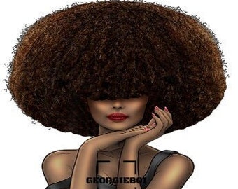 Afro Woman Diva Queen  - Transparent PNG