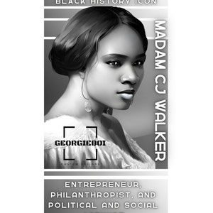 Tributo a la Historia Negra Madam C. J. Walker - Descarga instantánea PNG