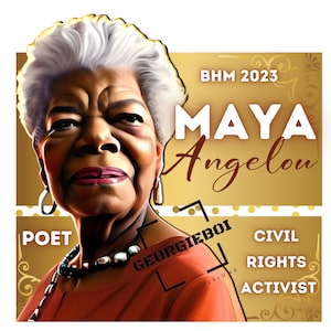 Tributo a la Historia Negra Maya Angelou - Descarga instantánea PNG
