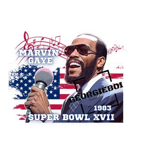Marvin Gaye Super Bowl XVII, schwarzer Moment der Geschichte - PNG Instant Download