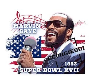 Marvin Gaye Super Bowl XVII, Black History Moment - PNG Instant Download