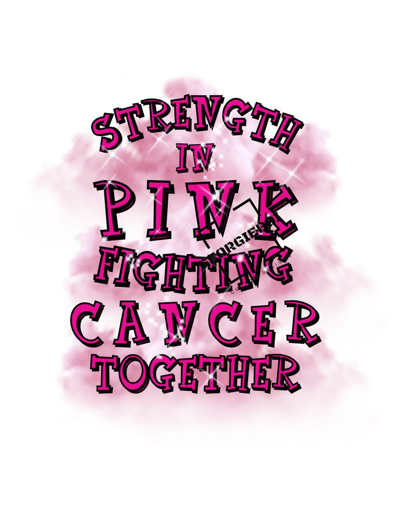 Pink Fight Letters Pink October V3 - Full Color PNG - Etsy
