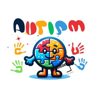 Autism Awareness -  Ver 16 - Transparent PNG Instant Download