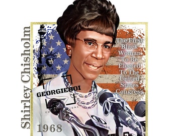 Shirley Chisholm Black History Icon   - PNG Instant Download