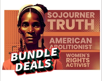 Black History Bundle Female Icons: 6 PNG Files