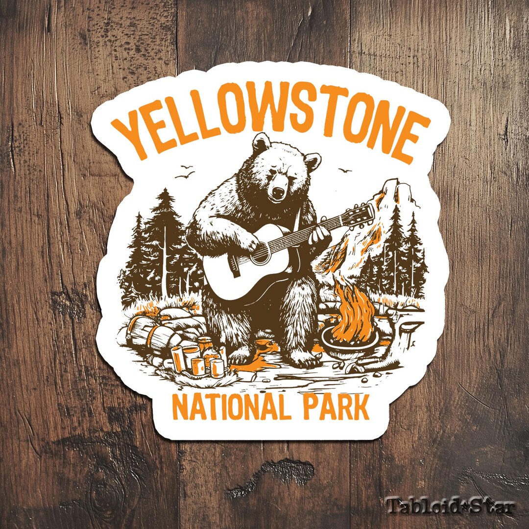 Yellowstone Club Sticker Yellowstone National Park Sticker, Funny Bear Sticker, Meme Sticker ...