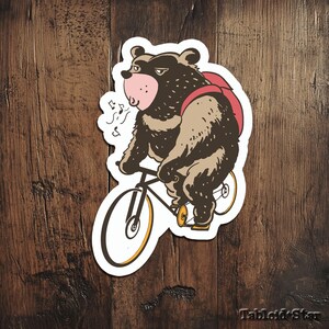 Adesivo de urso montado, Adesivo de urso engraçado, Adesivo de meme, Adesivo de presente de amigo, Adesivos de animais engraçados, Adesivos de decalques de caderno,
