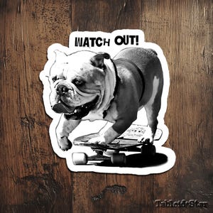 Naklejki Skateboarding Bulldog, Naklejki z kreskówkami, Naklejki z memami, Śmieszne naklejki, Naklejki na prezenty dla przyjaciół. Naklejki na notatniki.