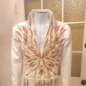 Elvis Presley Reproduction FLAME Jumpsuit And Belt As Elvis Wore On Stage