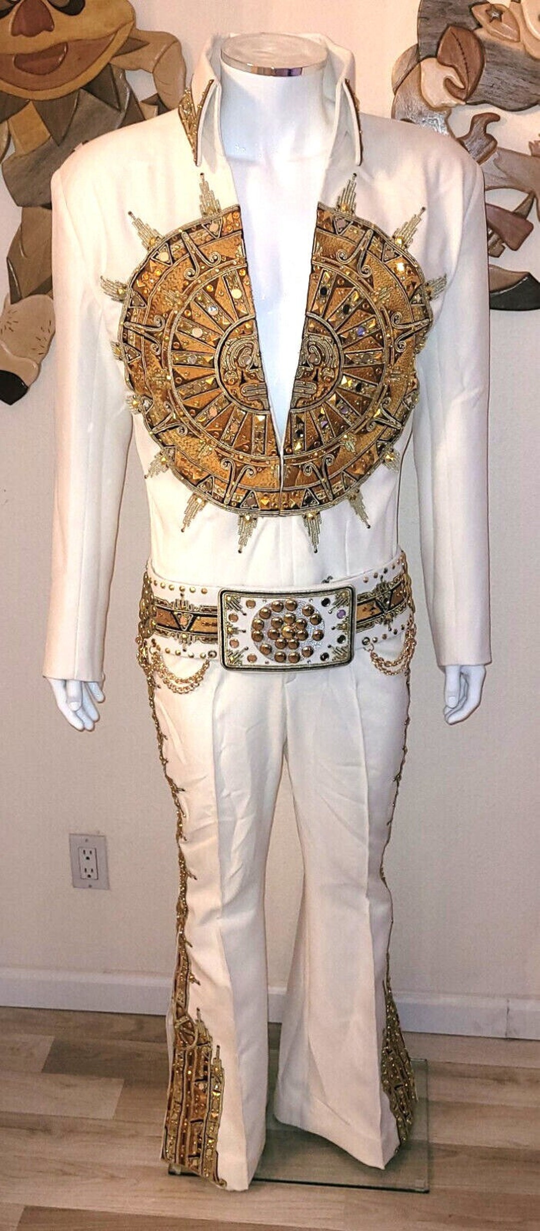 Elvis Presley Reproduction Sundial Jumpsuit and Belt as Worn on Stage -  Etsy Israel, image size:1080x2462