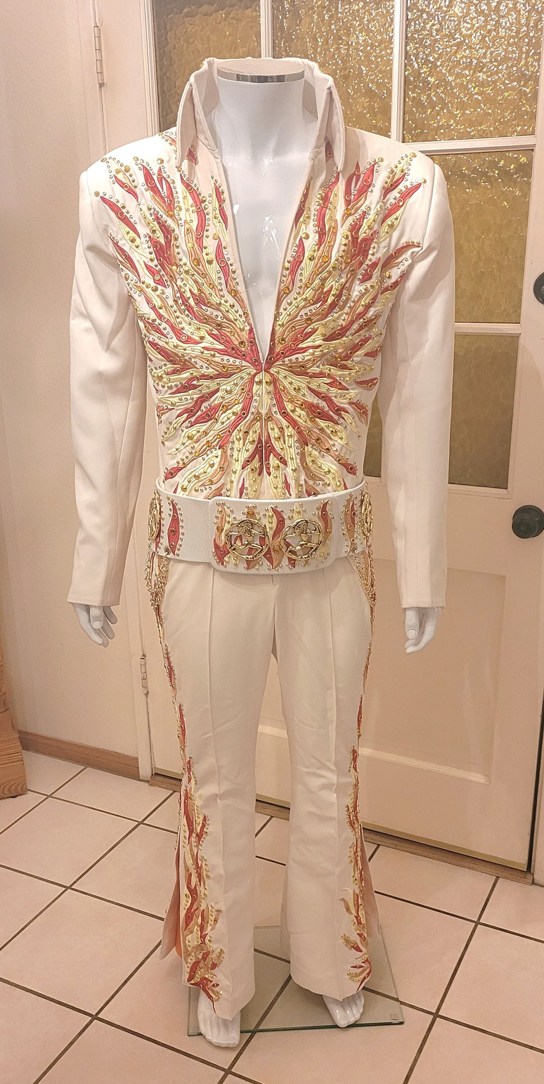 Modetrail Elvis Presley Alpine Pink And Light Blue Sweater Costume, S-5XL US Size, Gift For Him