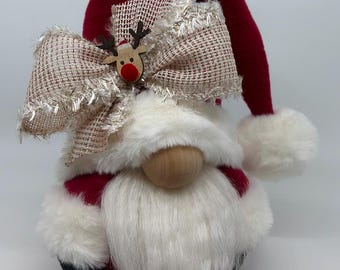 Fleece Santa Gnome: Red Holiday Decor