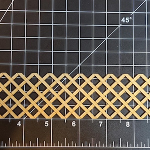 Wooden Lattice | Single Panel | Garden Trellis | dollhouse miniature | 1:12 scale | scalable | wooden lasercut lattice indoor outdoor detail