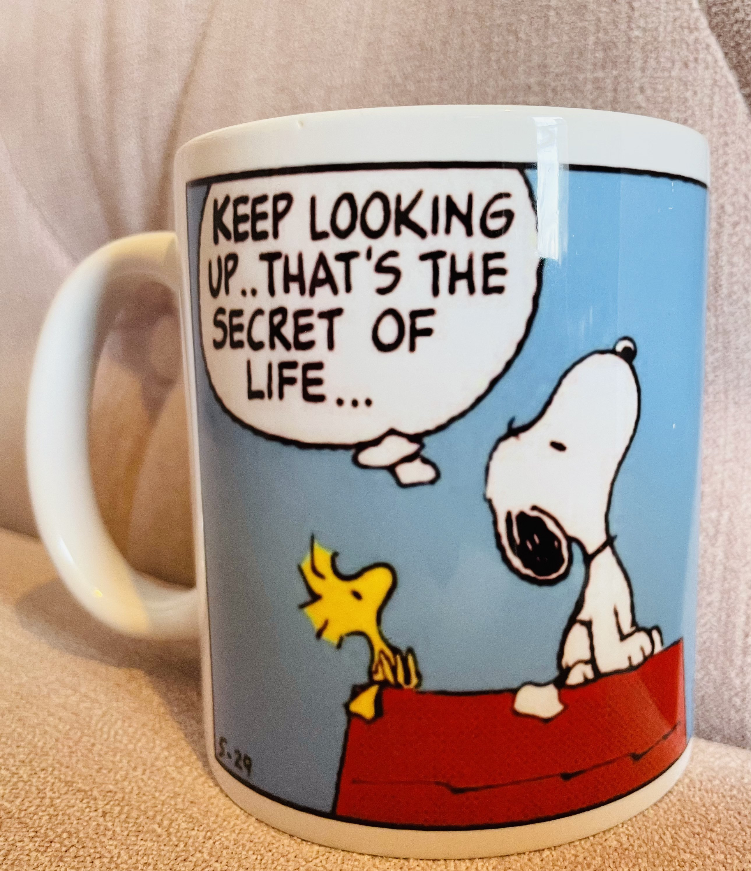 Snoopy Mug Keep Looking Up Thats The Secret Of Life Etsy