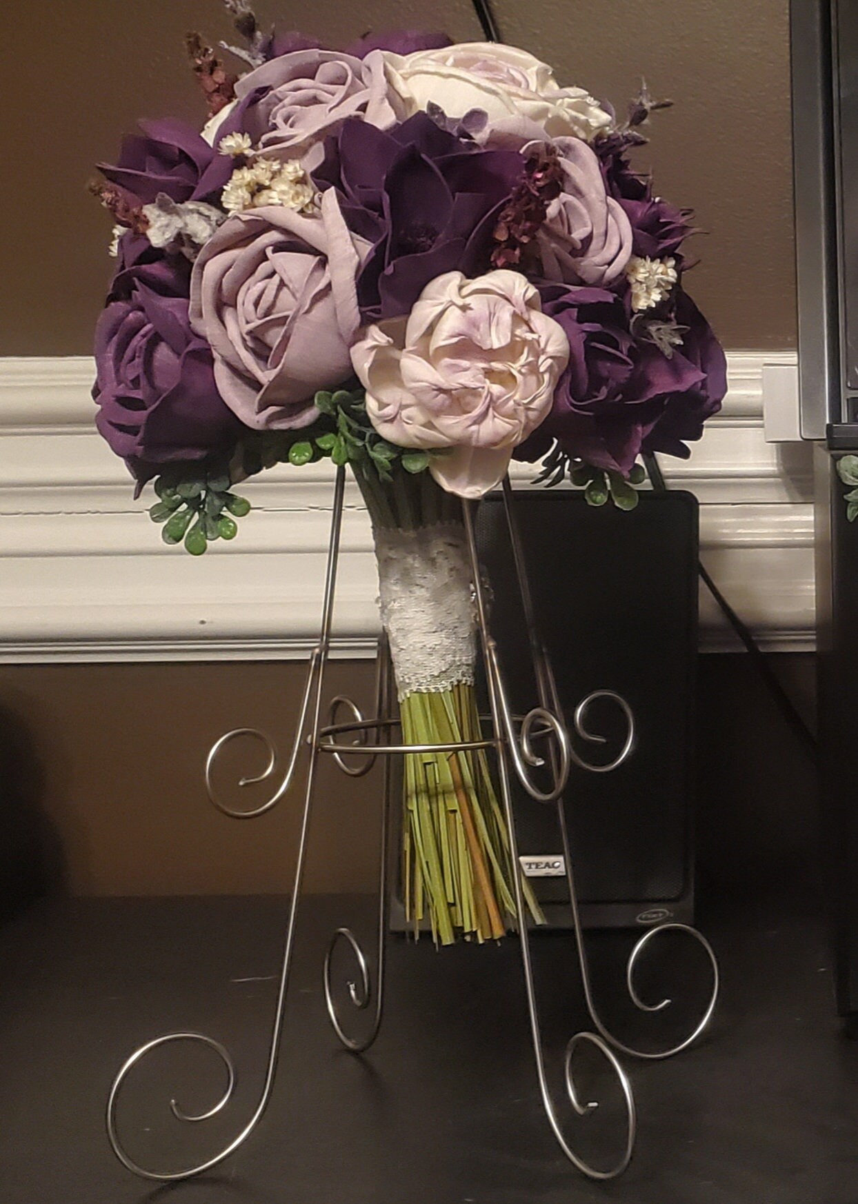 Wood Flower Bouquet Holder Vase Etsy