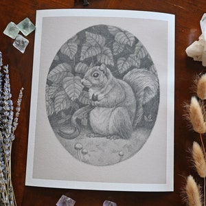 Squirrel Portrait Giclee | Fine Art Print | Nature Illustration | Nursery Decor |