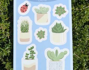 Foglio di adesivi in vinile succulento