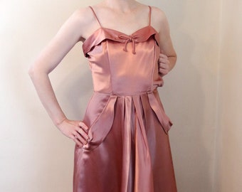 Pink Satin Dress - Etsy