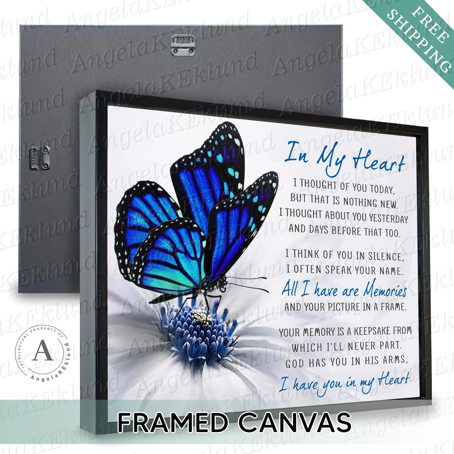 Butterfly Memorial Print In Loving Memory Funeral Keepsake Etsy