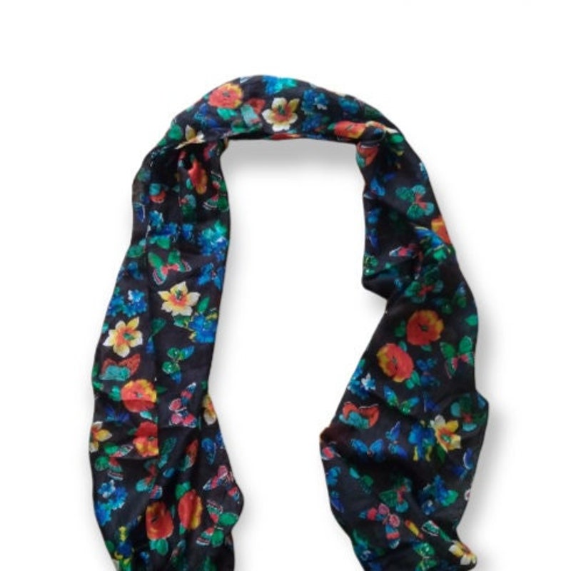 Cream Butterfly Embellished Scarf