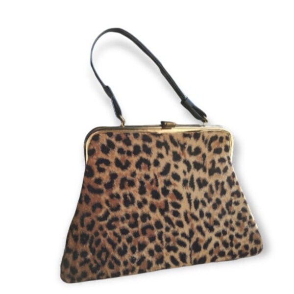 Leopard framed purse vintage 60's