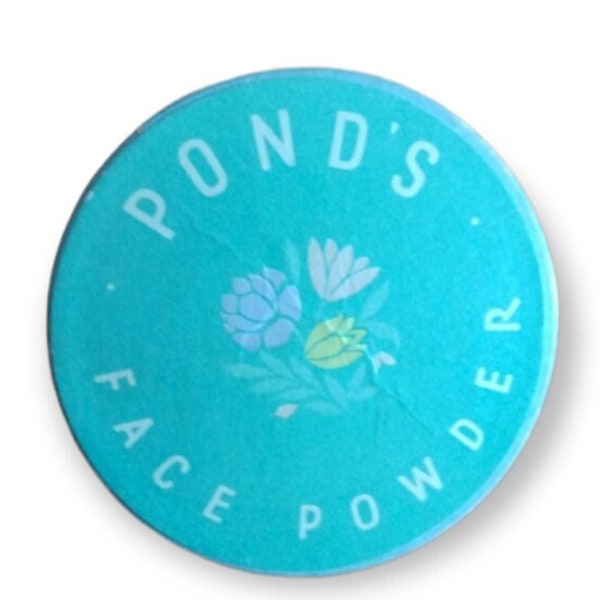 1940's Ponds Face Powder compact, Vintage, rose colored, Small compact, original, cardboard, vanity decor,bathroom decor